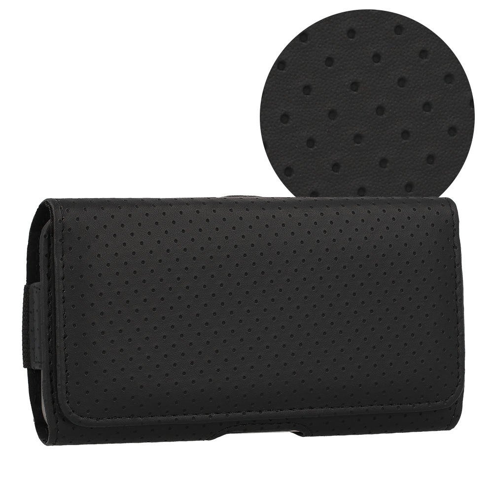 HIT Belt Holster koko XL - Iphone 17 Pro Max/16 Pro Max/Samsung A55 5G/A53/S25/S24 - malli 4 musta - 167x83 mm