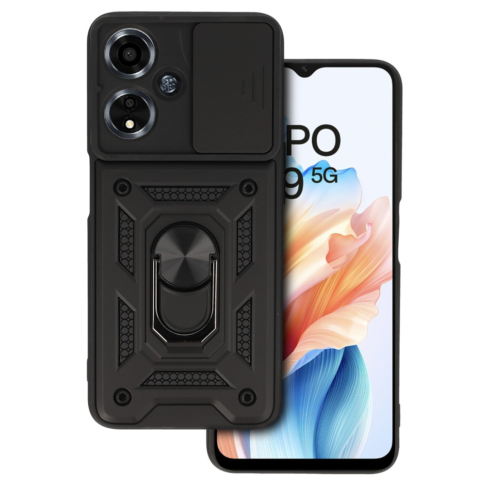 Slide Camera Armor Suojakuori Oppo A59:lle - musta