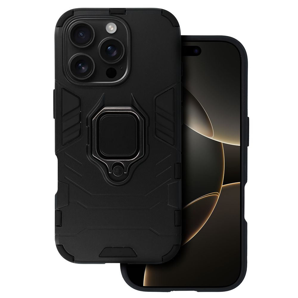 Ring Armor Suojakuori iPhone 16 Pro:lle - musta