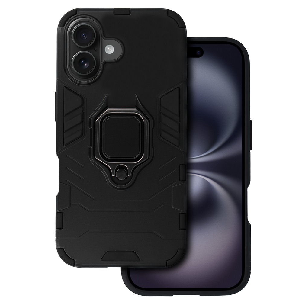 Ring Armor Suojakuori iPhone 16 Plus:lle - musta