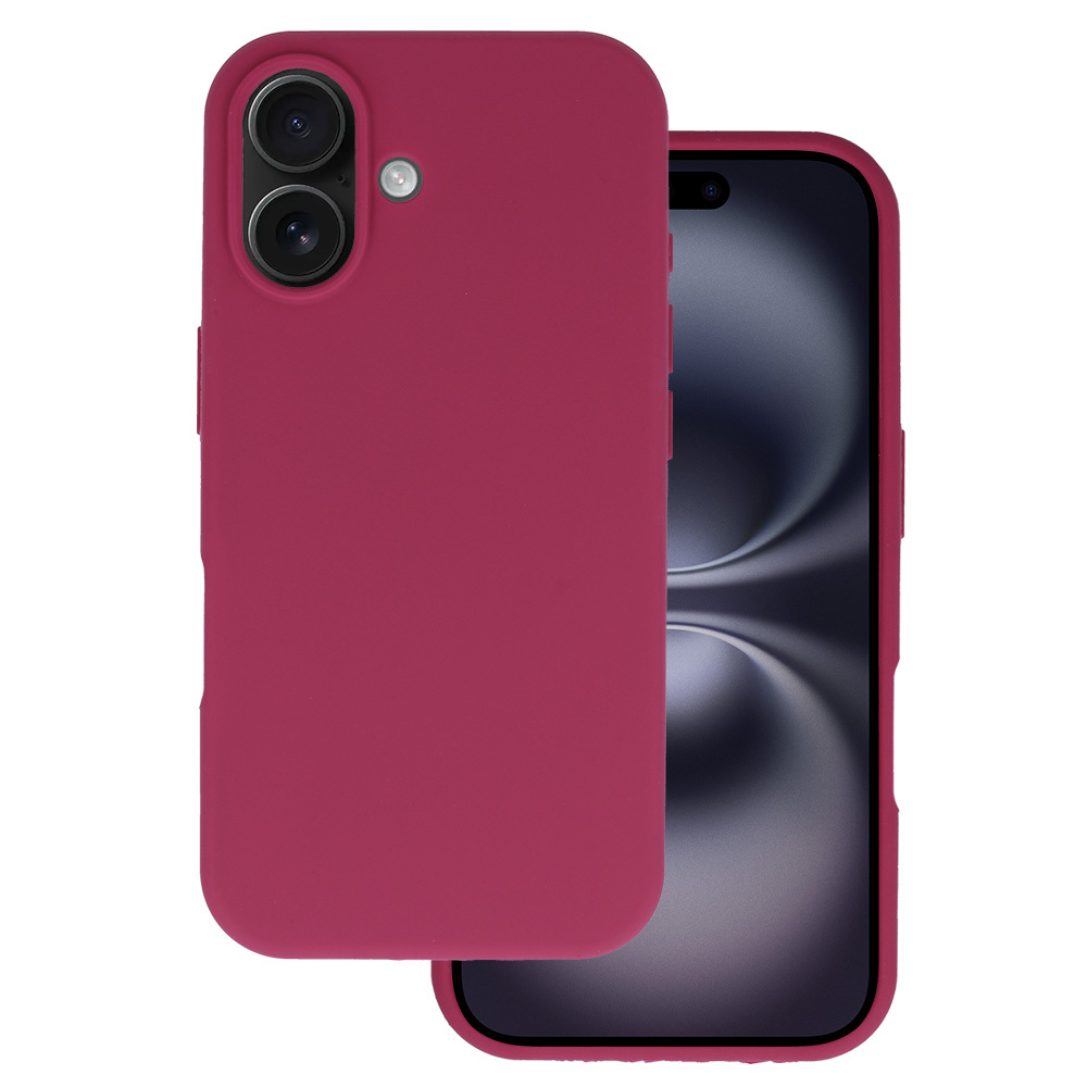 Silicone Lite Suojakuori iPhone 16:lle - viininpunainen