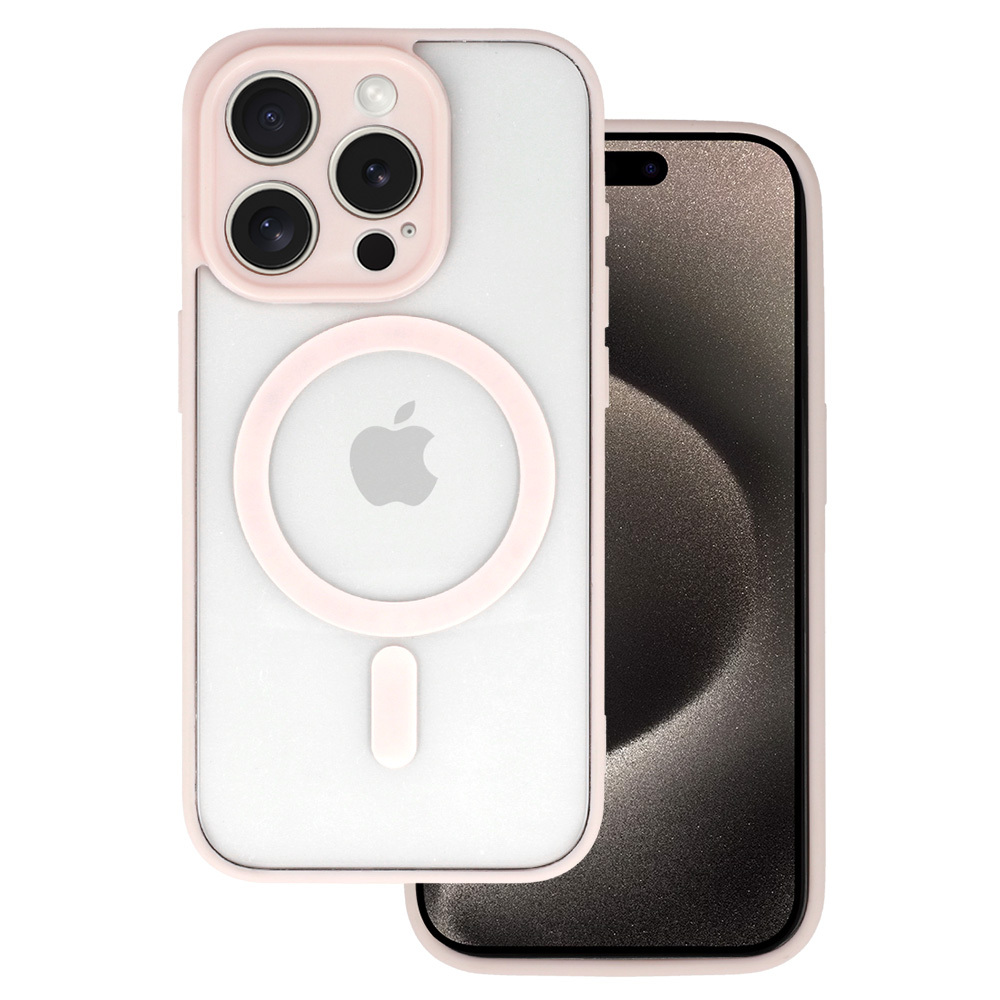 Acrylic Color MagSafe Suojakuori iPhone 16 Pro:lle vaaleanpunainen