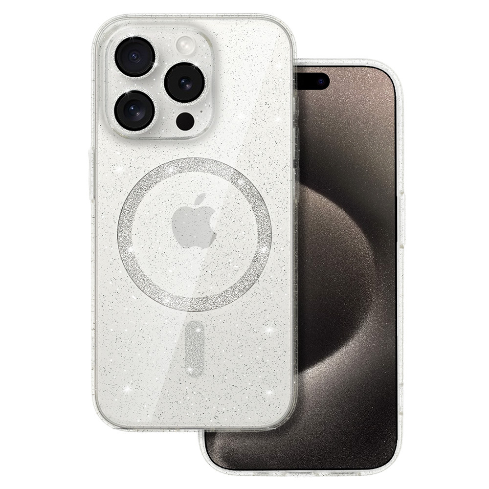 Glitter MagSafe Suojakuori Samsung Galaxy S24 FE:lle läpinäkyvä