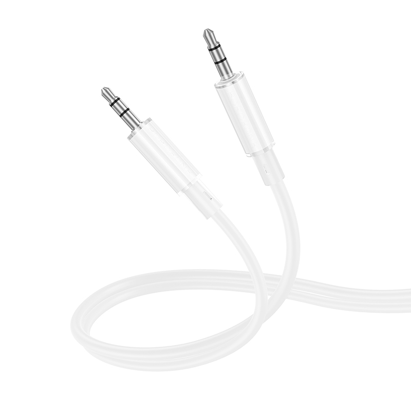 Borofone AUX-kaapeli BL21 Lemon - jack 3,5mm - jack 3,5mm - 1 metri valkoinen