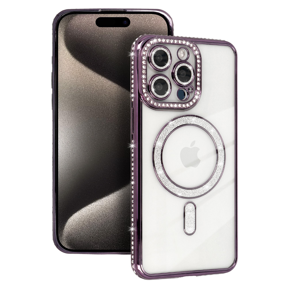 Bling Magsafe Suojakuori Iphone 16:lle violetti