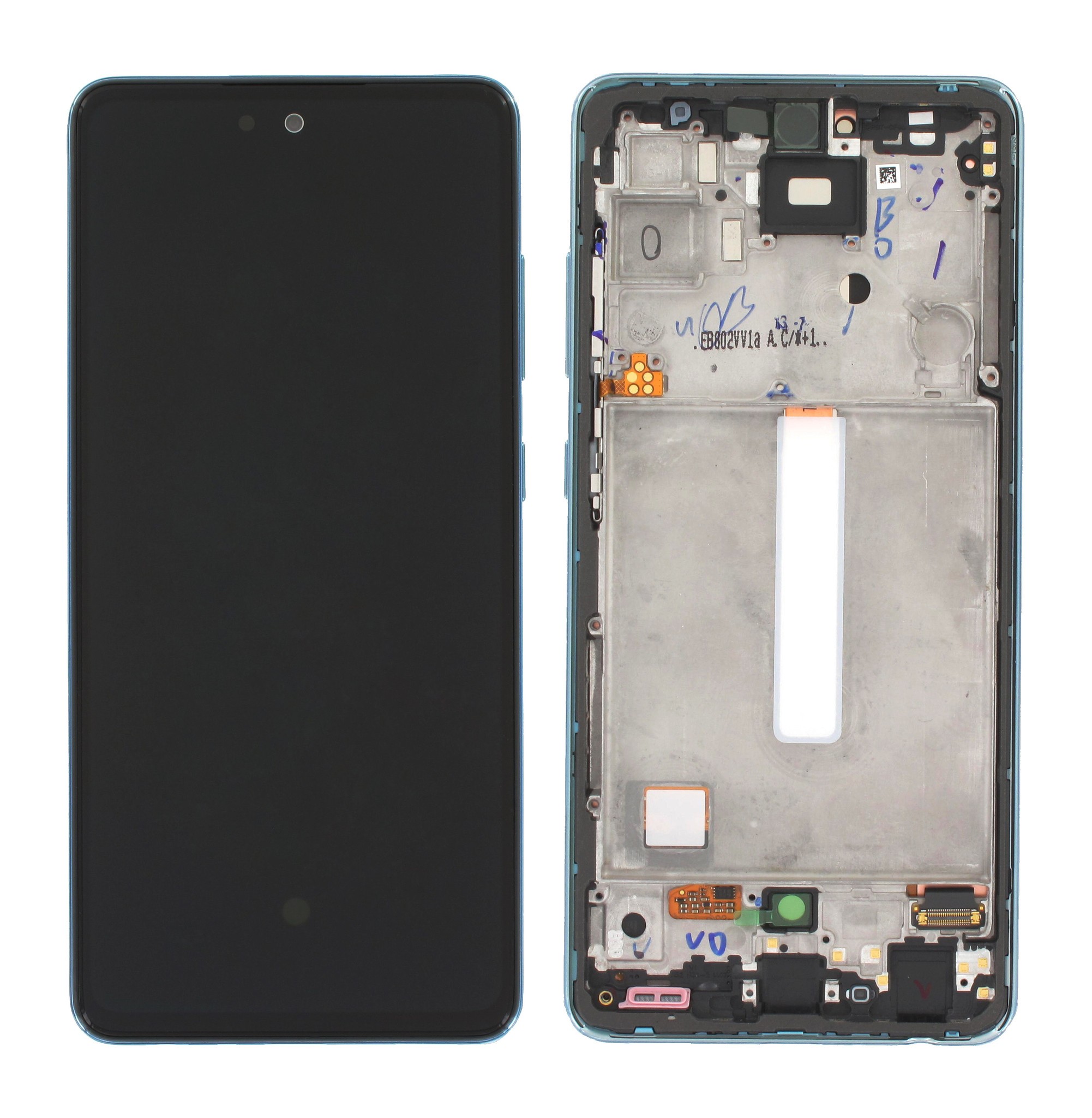 LCD-näyttö Samsung A525 A52 4G / A526 A52 5G kosketusnäytöllä ja kehyksellä alkuperäinen Awesome Blue (service pack)
