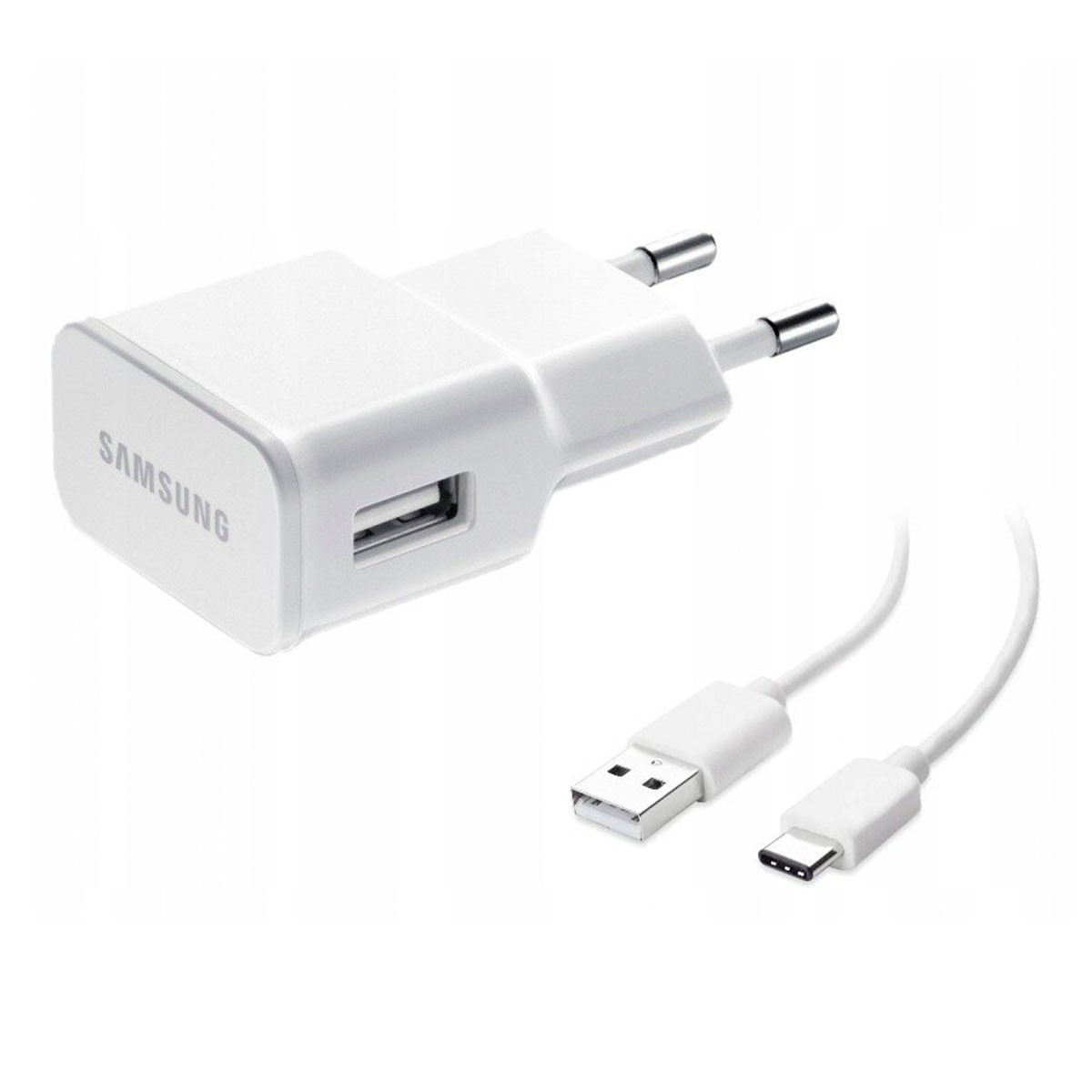 Laturi Samsung TA200NWE, valkoinen 15W (pakkauksen kanssa) + Type-C-kaapeli / 100 % aito /