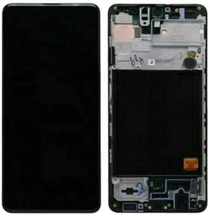LCD-näyttö Samsung A515 A51 kosketusnäytöllä ja kehyksellä musta OLED (todellinen koko)