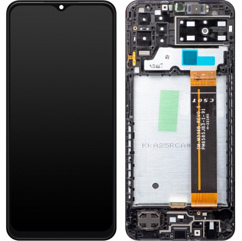 Samsung A137 A13 4G 2022 LCD-näyttö kosketusnäytöllä ja kehyksellä, alkuperäinen musta (huoltopakkaus)