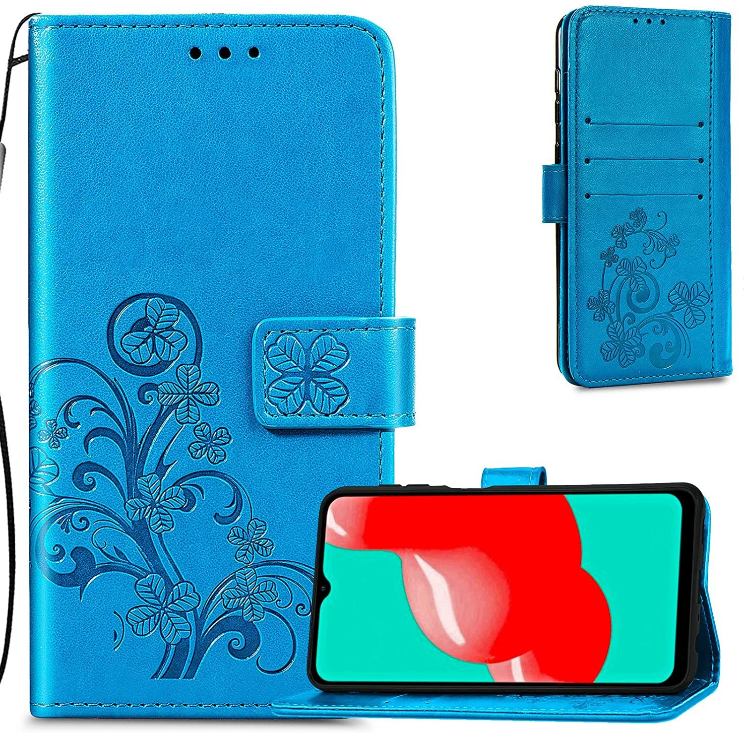 Case Flower Book Samsung A556 A55 5G blue