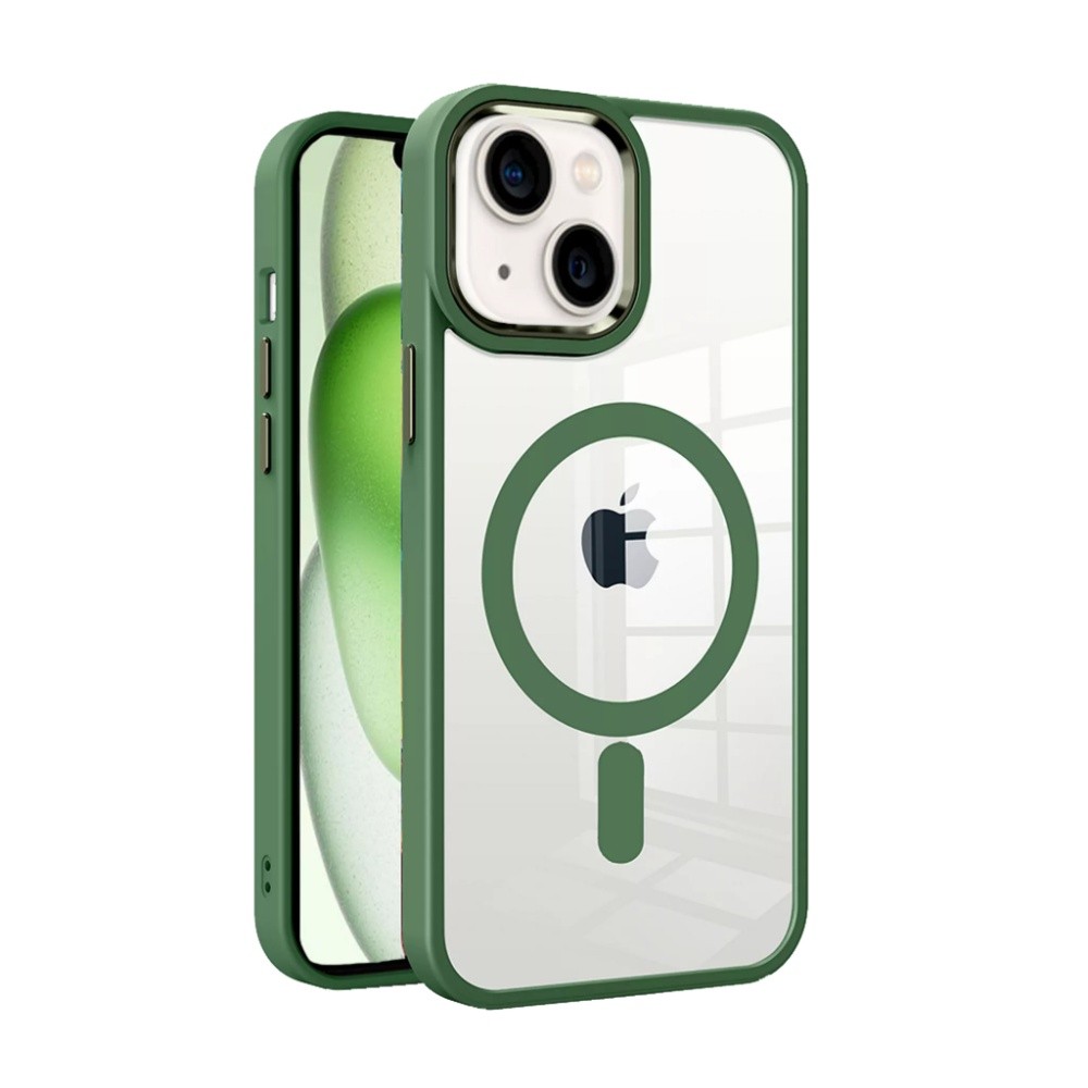 Premium Mag Cover Suojakuori Apple iPhone 15 Plus vihreä
