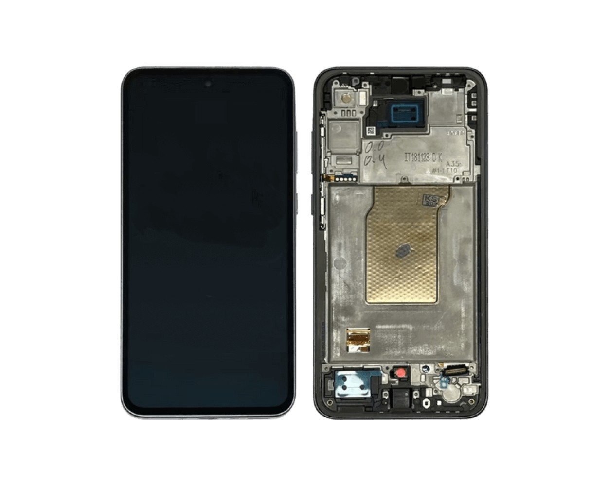 LCD-näyttö Samsung A356 A35 5G kosketusnäytöllä ja kehyksellä musta OLED (todellinen koko)