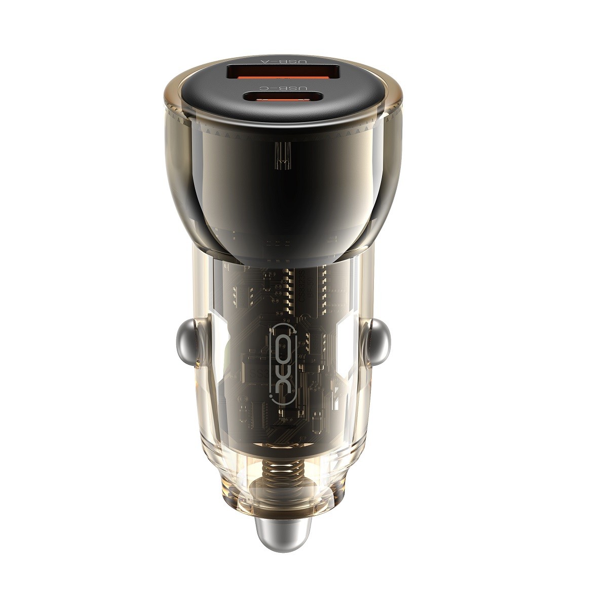 XO auton laturi CC60 USB-A/USB-C 60W musta