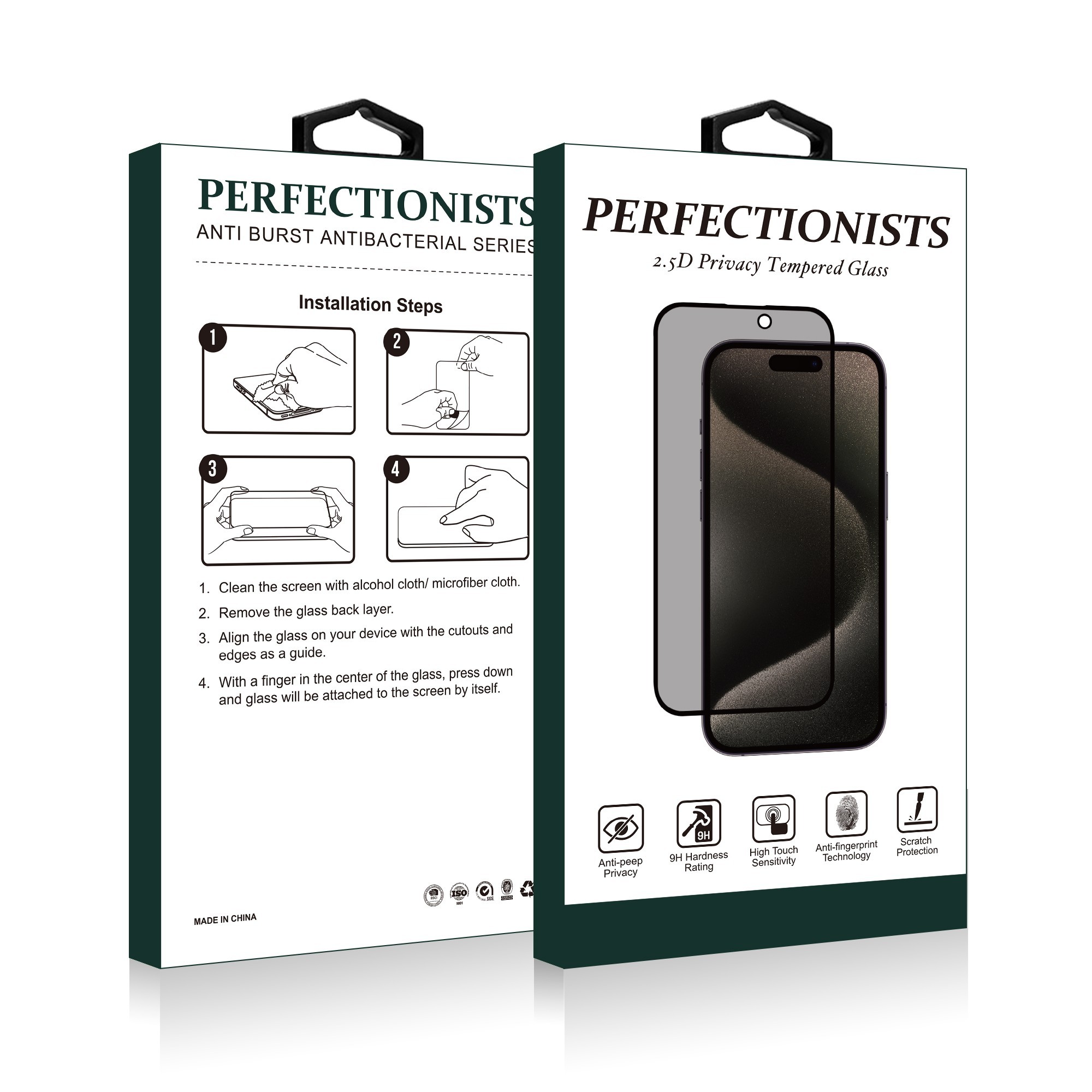Tempered glass 2.5D Privacy Perfectionists Samsung A266 A26 5G black