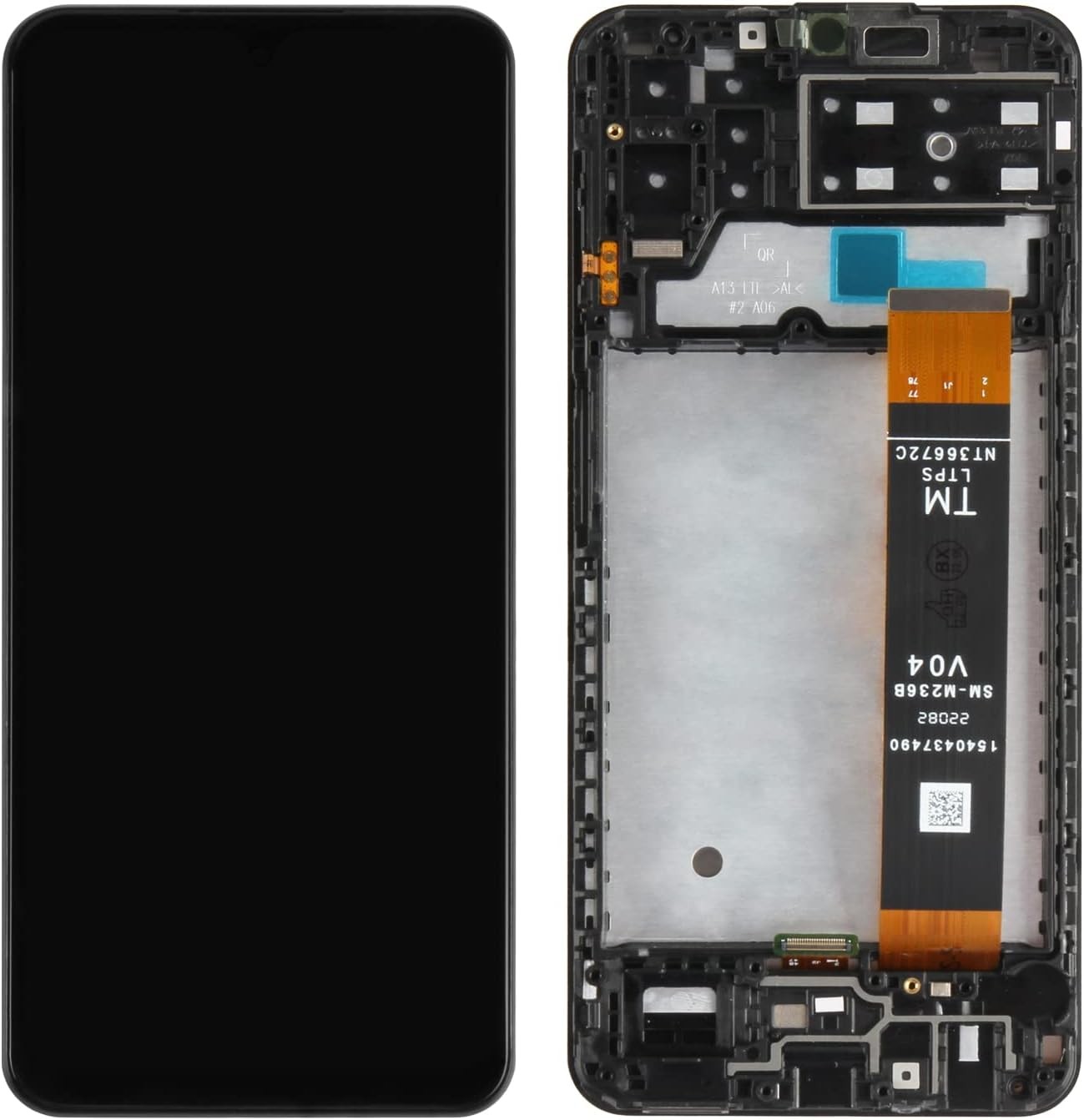 LCD-näyttö Samsung A137 A13 2022 kosketusnäytöllä ja kehyksellä musta ORG