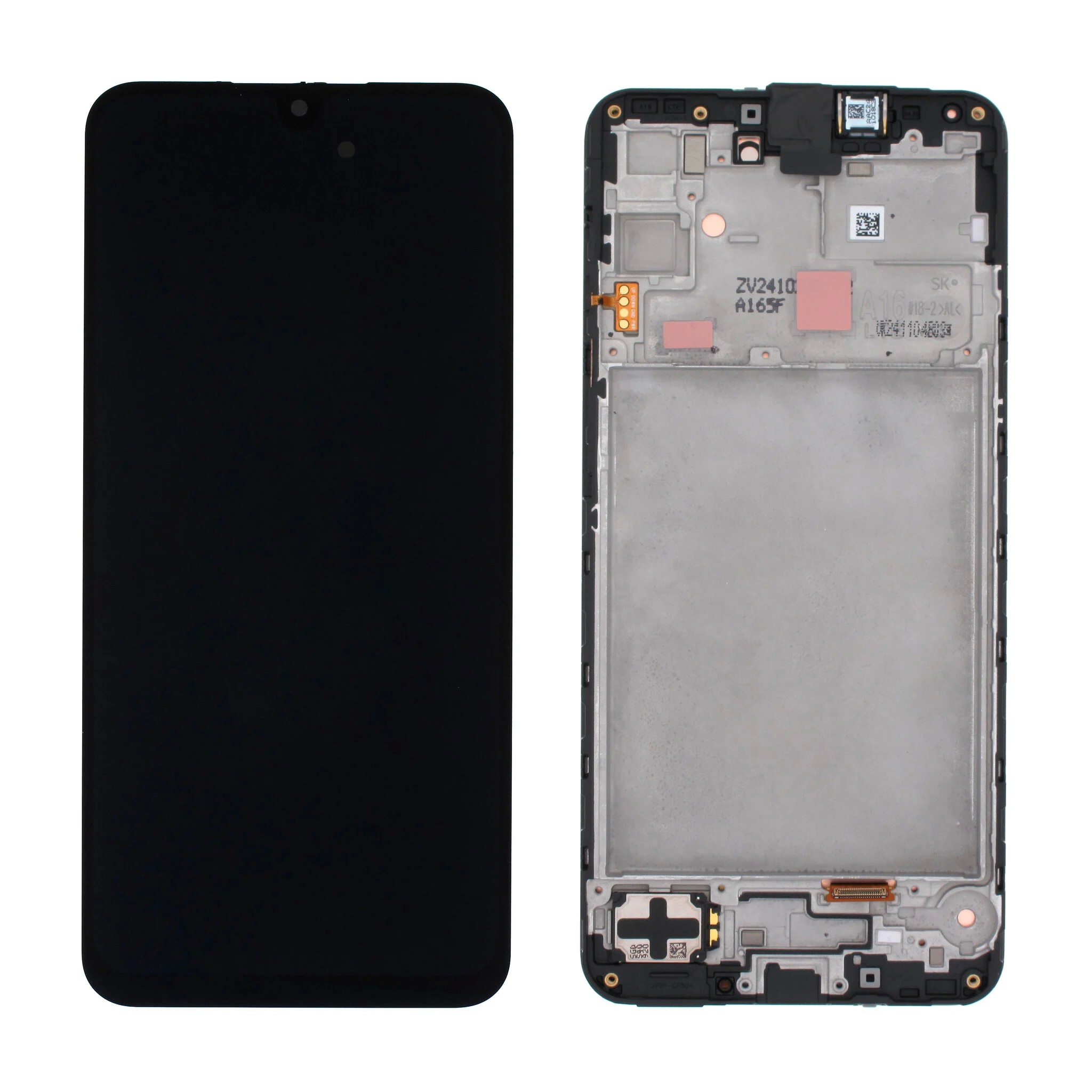 Samsung A165 A16 4G LCD-näyttö kosketusnäytöllä ja kehyksellä, alkuperäinen musta (huoltopakkaus)