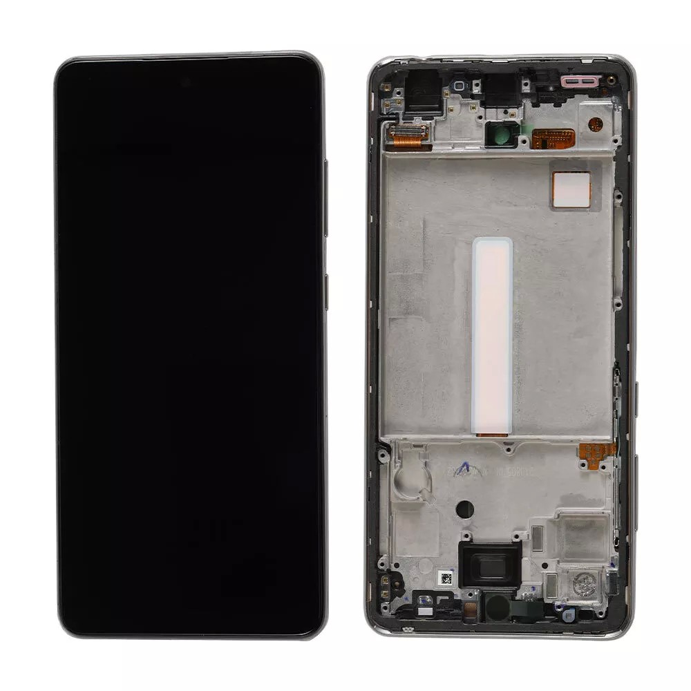 LCD-näyttö Samsung A525 A52 4G/A526 A52 5G kosketusnäytöllä ja kehyksellä musta OLED (todellinen koko)