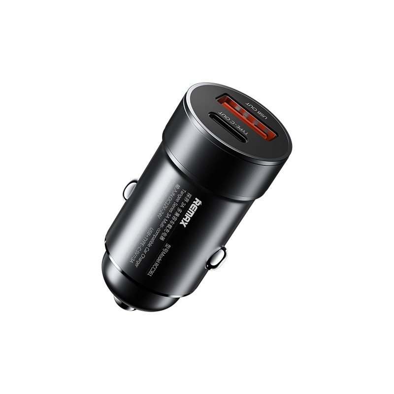 Remax auton laturi RCC361 15W USB-C/USB-A musta