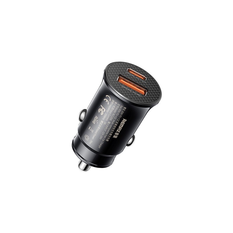 Remax auton laturi RCC358 30W USB-C/USB-A musta