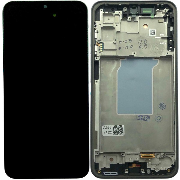 LCD-näyttö Samsung A266 A26 5G kosketusnäytöllä ja kehyksellä alkuperäinen musta (service pack)