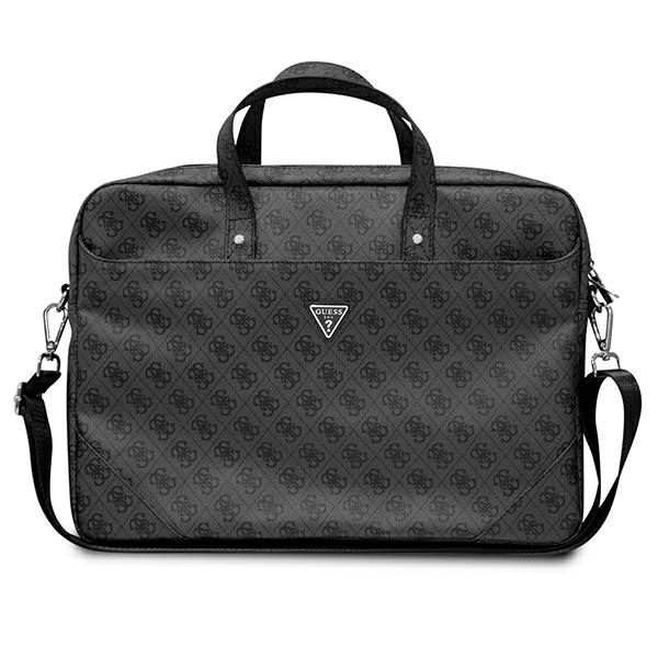 Guess Saffiano 4G Triangle Logo laukku 16 tuuman kannettavalle - musta