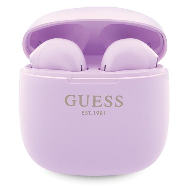 Guess GUTWST26PSU TWS Bluetooth-kuulokkeet + telakka-asema - violetti Classic EST Logo