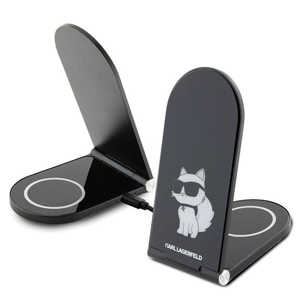 Karl Lagerfeld Choupette MagSafe induktiivinen laturi 15W, taitettava 2in1 - musta