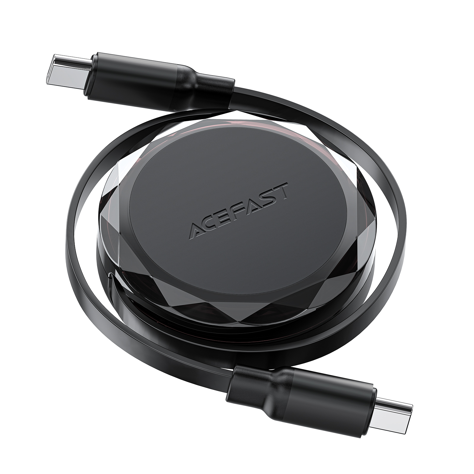 Acefast C13-03 USB-C - USB-C 60W kelautuva kaapeli - musta