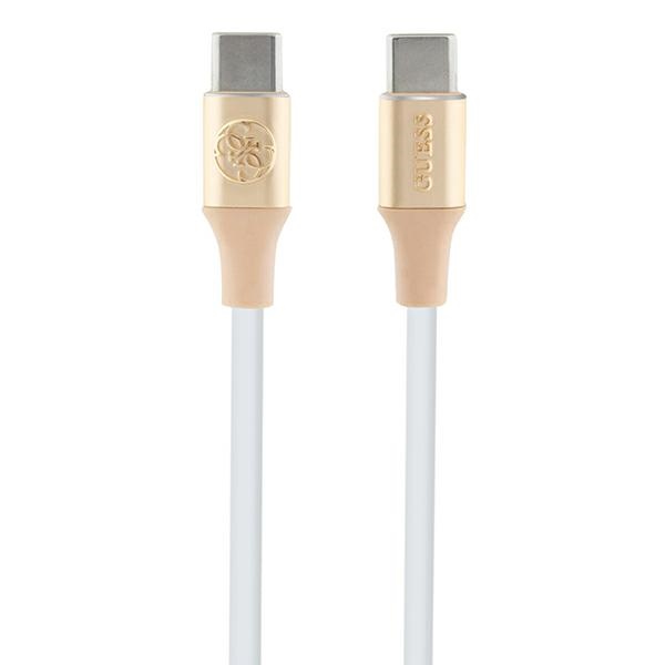 Guess Ebossed Logo USB-C / USB-C Kaapeli 1.5m Pikalataus - kultainen