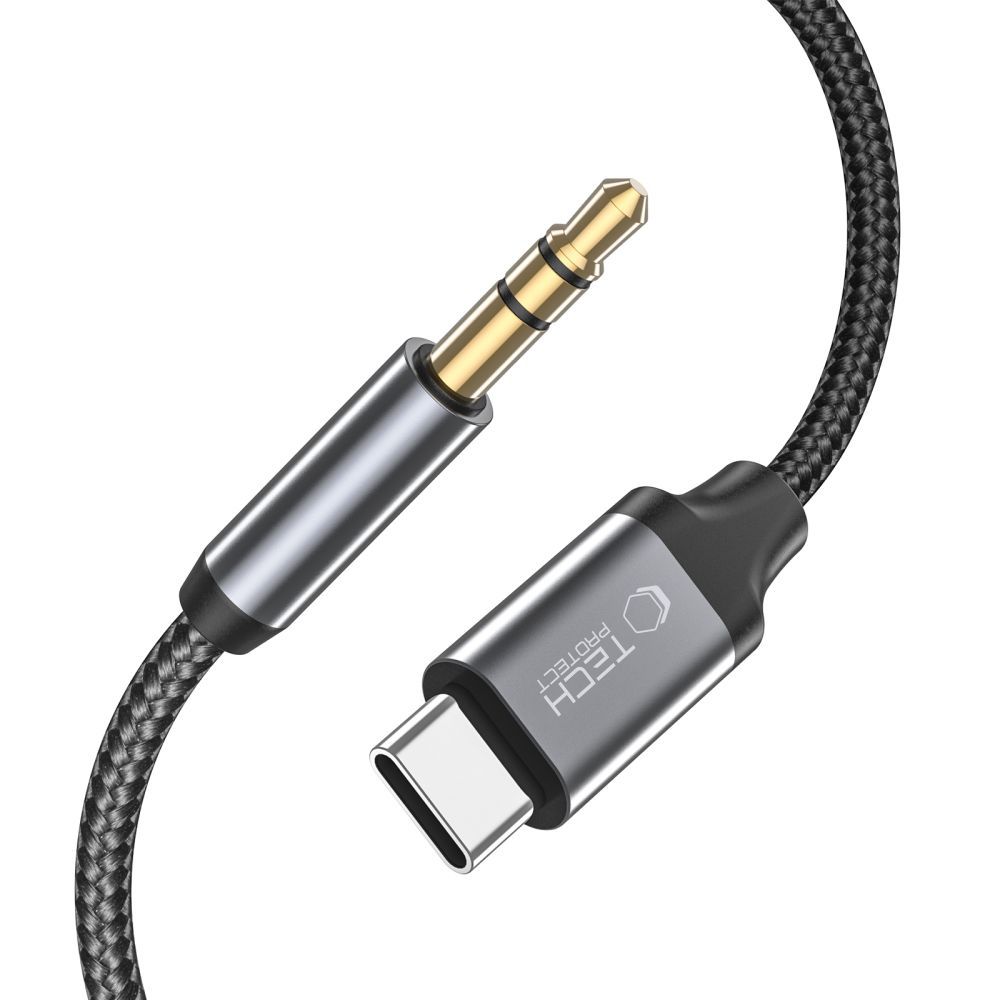 Tech-Protect UltraBoost äänikaapeli USB-C / 3.5mm mini jack 1m - musta