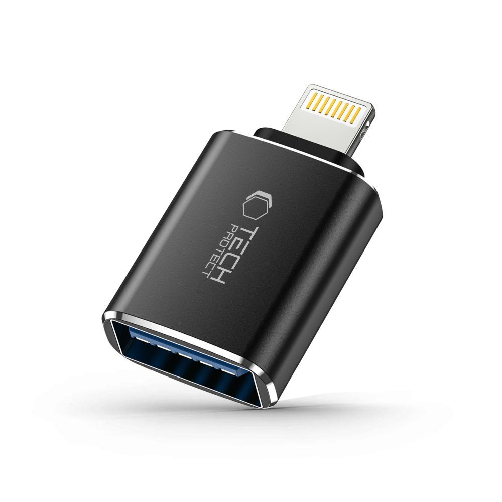 Tech-Protect UltraBoost Lightning (uros) / USB-A (naaras) OTG sovitin - musta