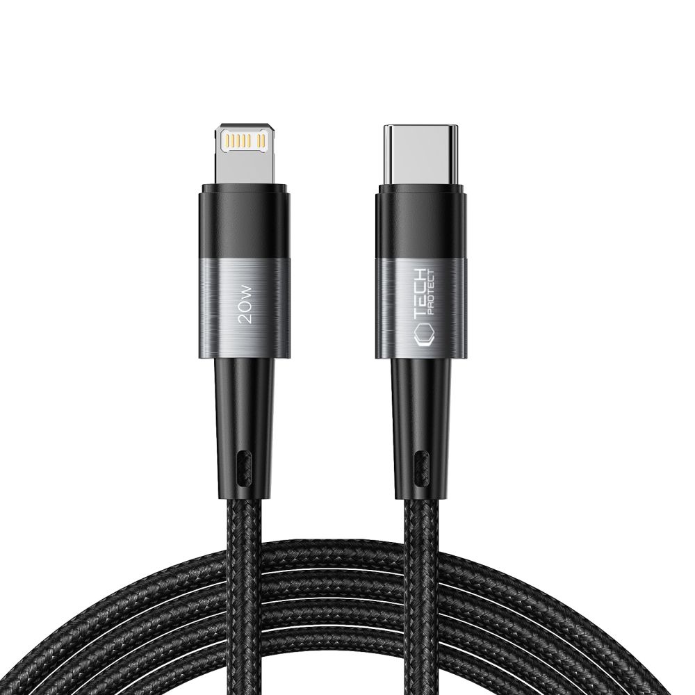 Tech-Protect UltraBoost Lightning / USB-C PD 20W 3A 2m kaapeli - harmaa