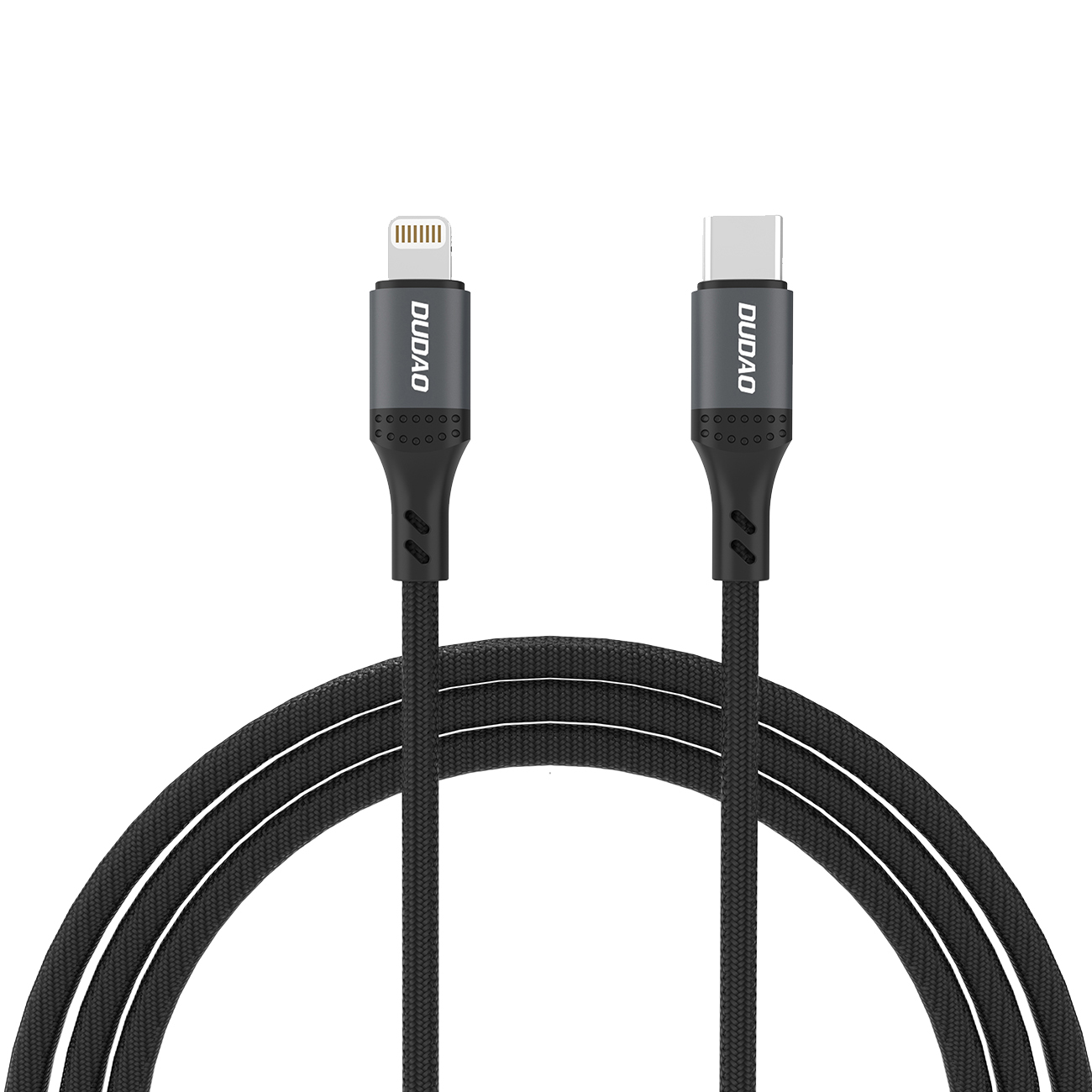 Dudao L3CL USB-C - Lightning 30W Punottu kaapeli 1.2m - musta