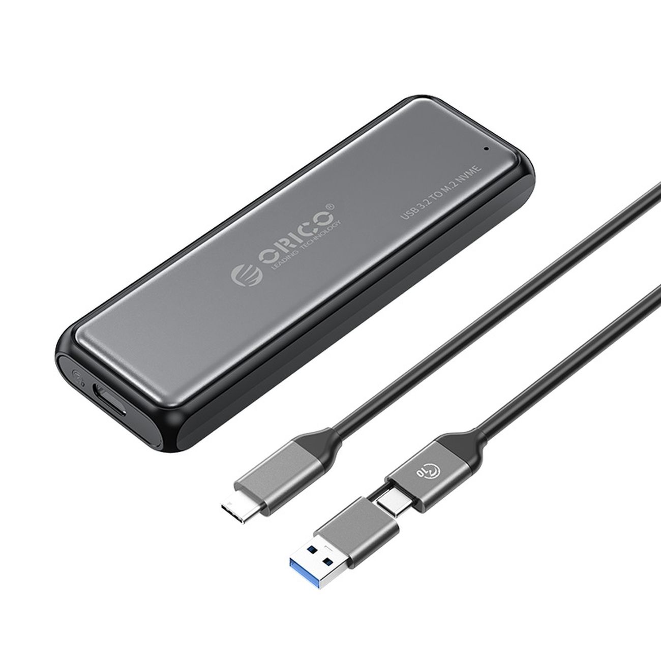 Orico DDM2-C3-G2 M.2 NVME USB-A USB-C 3.2 10Gb/s levyasema - harmaa