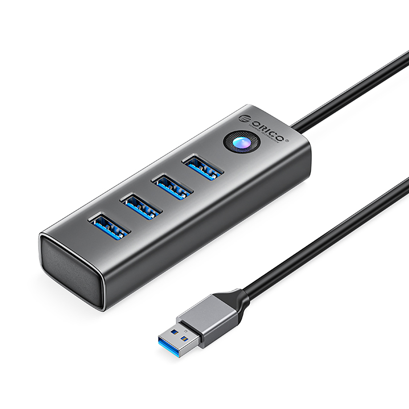 Orico PDD4U-U3 Hub 4x USB-A 3.0 - harmaa