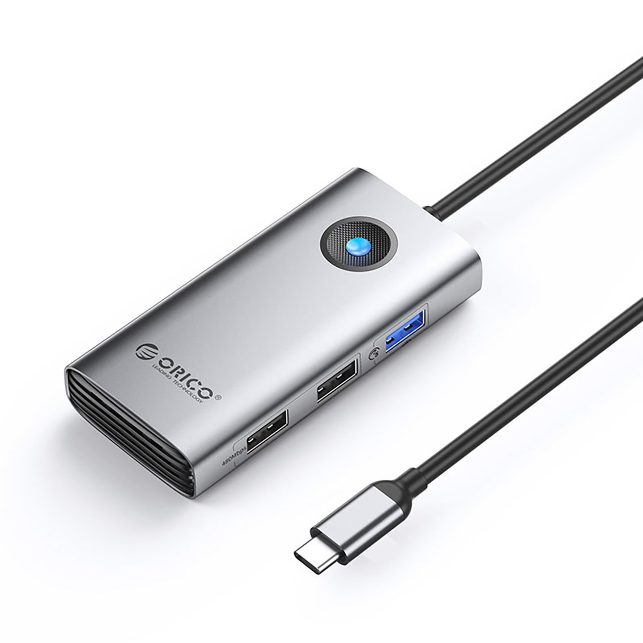 Orico PW11-5P USB-C Hub Docking Station 1x USB-A 3.0 + 2x USB-A 2.0 + 1x USB-C PD + 1x HDMI - Gray