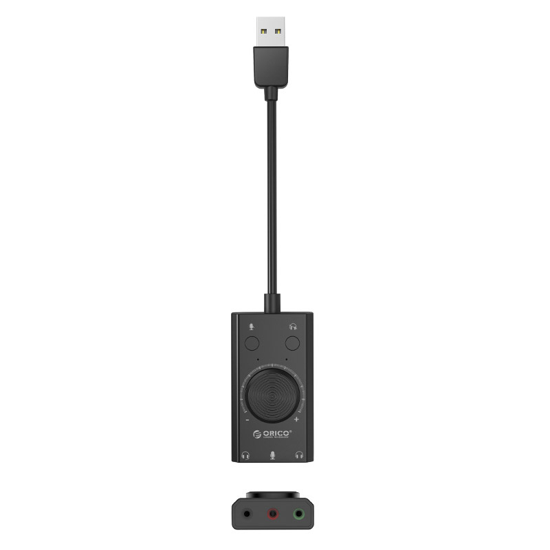 Orico SC2 External Multifunction Sound Card with USB-A - Black