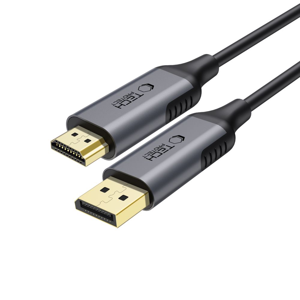 Tech-Protect UltraBoost DisplayPort / HDMI 2.0 kaapeli 4K 60Hz 2m - musta