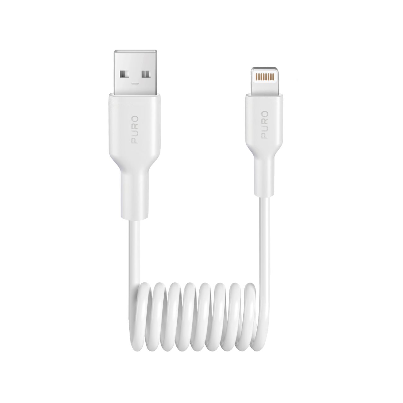 Puro 12W USB-A - Lightning kierrekaapeli 1m - Valkoinen