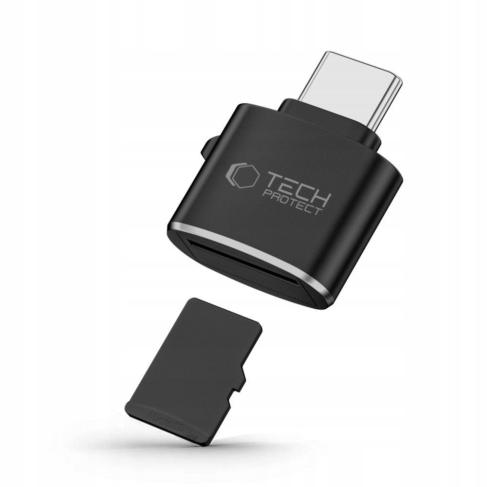 Tech-Protect UltraBoost microSD kortinlukija sovitin USB-C:llä - Musta