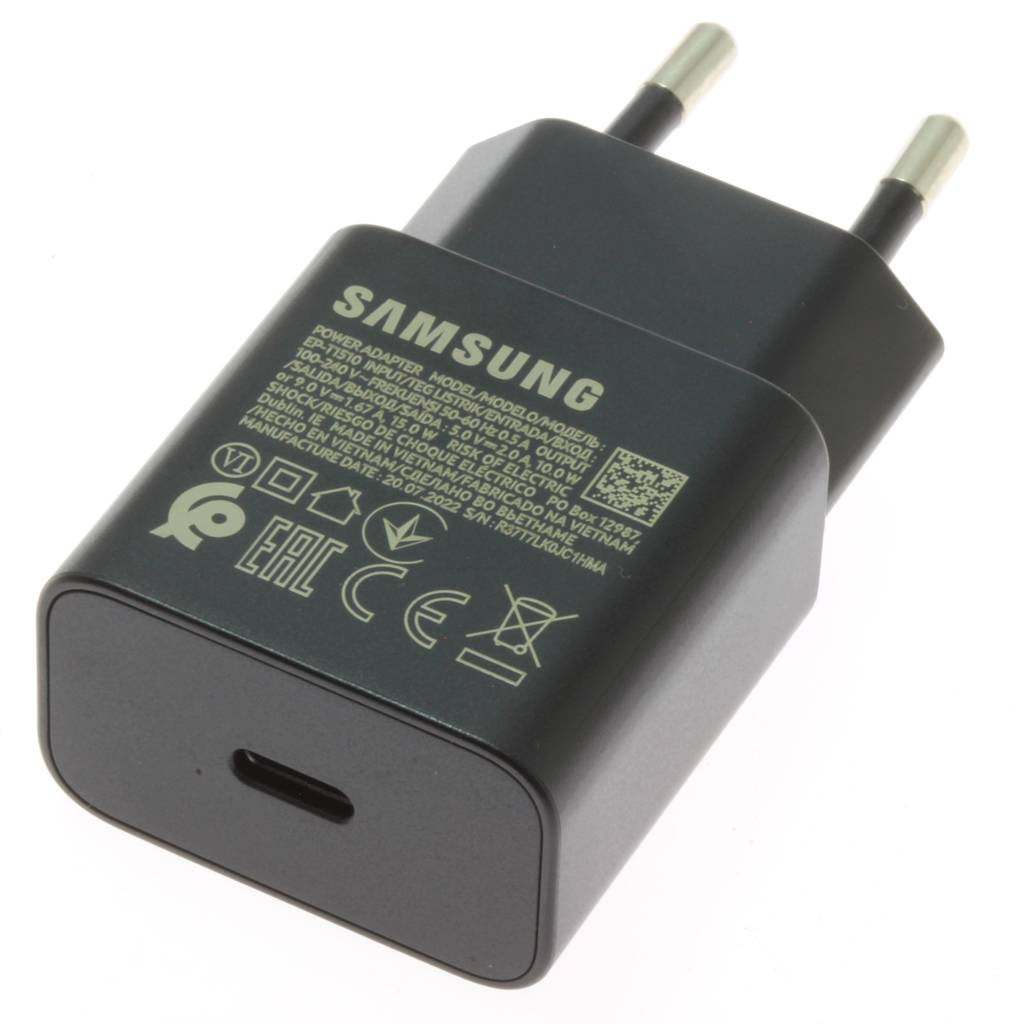Samsung EP-T1510EBE 15W USB-C seinälaturi (OOB Bulk - vaihtovaara pakkaus) - Musta