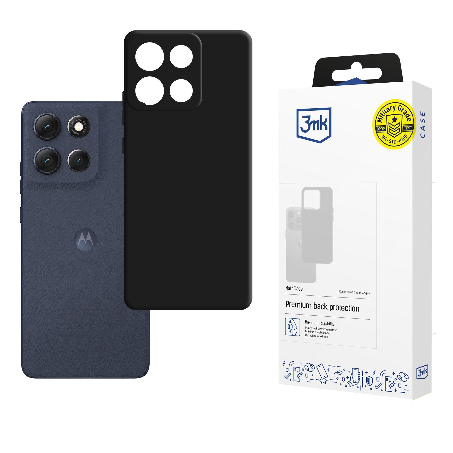 3mk Matt Suojakuori Motorola Moto G86:lle - Musta