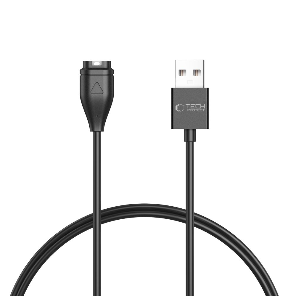 Tech-Protect MC04 UltraBoost USB-A -kaapeli Garmin-kellolle 1m - musta