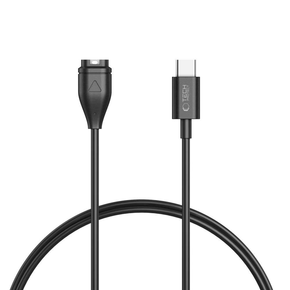 Tech-Protect MC04 UltraBoost USB-C -kaapeli Garmin-kellolle 1m - musta