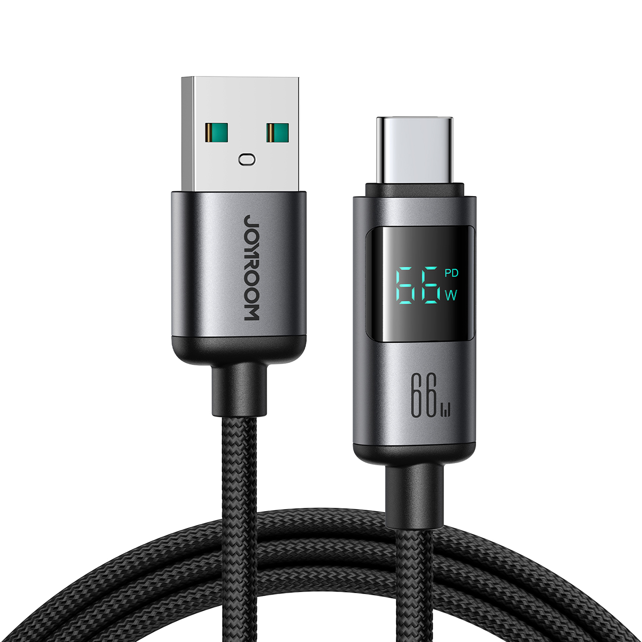 Joyroom S-A16 Pro Prism Series 66W USB-A - USB-C Kaapeli näytöllä 1.2m - Musta