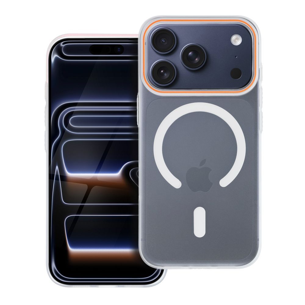 Case for Oppo Reno 14F Go Orange compatible with MagSafe transparent