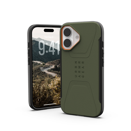 UAG Civilian MagSafe Suojakuori iPhone 17 - Oliivi ja Oranssi
