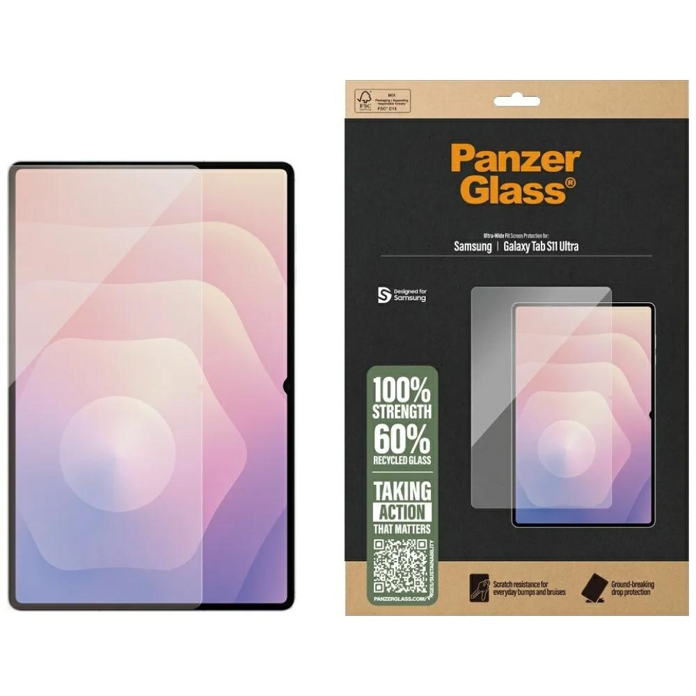 PanzerGlass Ultra-Wide Fit karkaistu lasi Samsung Galaxy Tab S11 Ultra:lle - läpinäkyvä