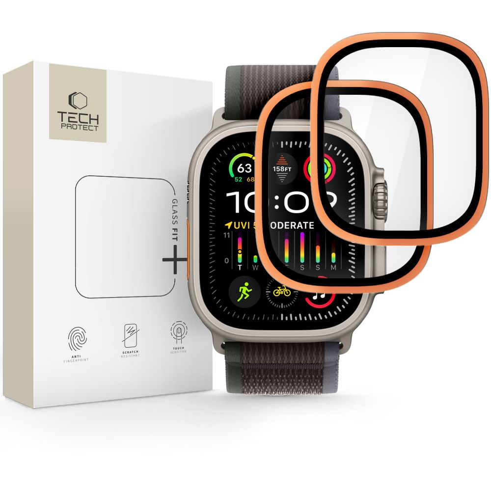 Tech-Protect 2-Pack Karkaistu Lasi Apple Watch Ultra 49mm - Oranssi