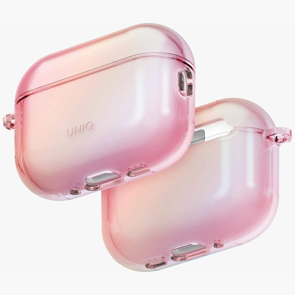 Uniq Iridescia Hang suojakuori AirPods Pro 3:lle - läpinäkyvä vaaleanpunainen